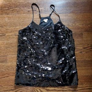 J. Crew Black Sequin Tank